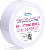LA MIERE Non-Woven Epilating Roll for Body and Facial Hair Removal, Tear-Resistant, Lint-Free, 3” x 100 Yards, White