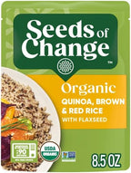 SEEDS OF CHANGE Organic Quinoa, Brown & Red Rice with Flaxseed, Microwaveable Ready to Heat, 8.5 Ounces (Pack of 6)