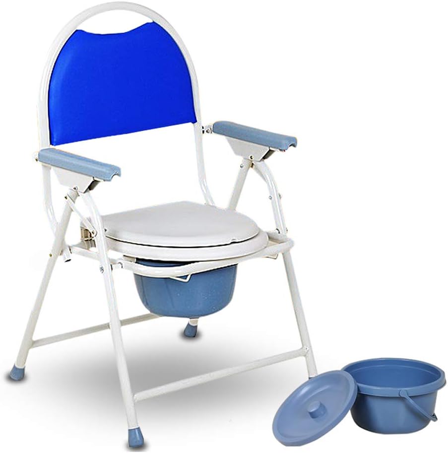 3-in-1 Bariatric Toilet Seat Bedside Commode Folding Bath Toilet Chair with Handles/Backrest Non-Slip Leg Pad Support Tool-Free Assembly
