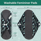 Langsprit Absorbent Reusable Menstrual Sanitary Pads/Washable Cloth Menstrual Period Pads,Reusable Panty Liners(Winter,M)