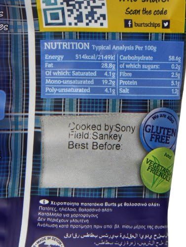 Burts Potato Chips Sea Salted 40 g (Pack of 20)