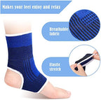 Loopeer 6 Pairs Kid Compression Ankle Brace Knitted Breathable Ankle Support Sleeve Socks Plantar Fasciitis Braces for Girls Boys Kids Sprained Running Fitness, Blue and Black