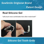 Silicone Gel Grillz Gold Grills for Your Teeth, Gold Teeth Tooth Grillz for Men and Women, Grillz Hip Hop, Jewelry Grills for Teeth