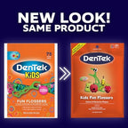 DenTek Fun Flossers – Kids Floss Picks with Wild Fruit Flavor, 75 Count, Pack of 6