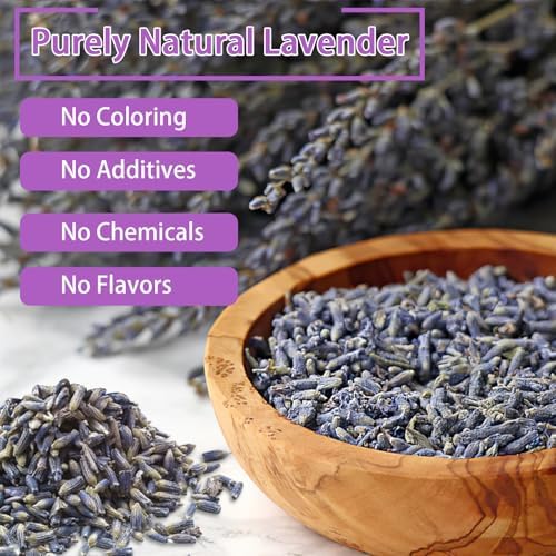 1/2 Pound Dried Lavender Flowers, Natural Dried Lavender Buds Bulk for Soap Making, Candles, Sachets, Crafts, DIY Projects