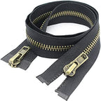 MebuZip #8 28 Inch Antique Brass Two Way Separating Jacket Zipper Right Handed Zipper Heavy Duty Metal Zippers for Men's Jackets Coats Sewing (TWRH)