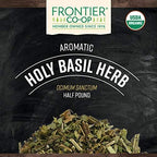 Frontier Co-op Organic Tulsi Holy Basil Herb, 8oz Bulk Bag - Highly Aromatic with Minty Flavor - Perfect for Cooking, Tulsi Tea and Herbal Uses, Kosher