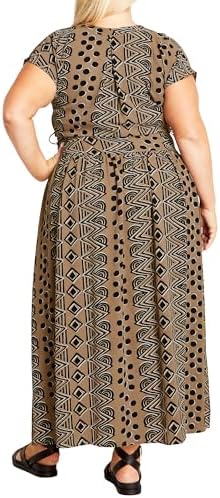 Avenue Women's Avenue Plus Size Dress Havana Maxi Pr in Navy Spot