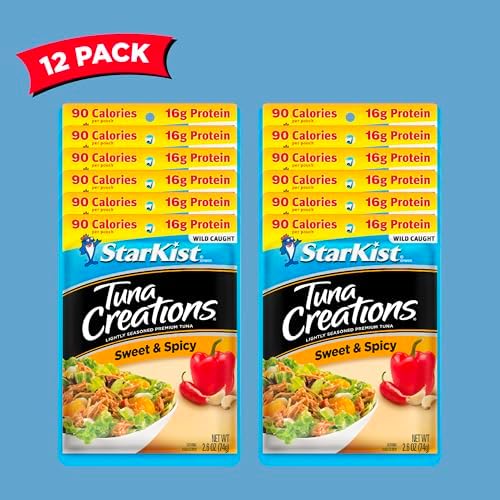 StarKist Tuna Creations Sweet and Spicy Pouch (2.6 oz - 12 Pack) Wild Caught, High Protein Shelf Stable Seafood, Gluten Free, Soy Free, No Draining, Ready to Eat for Salads and Sandwiches