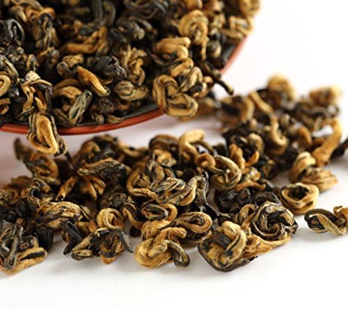 GOARTEA Dianhong Black Tea - 100g / 3.5oz Supreme Grade - Yunnan Fengqing Dian Hong Loose Leaf Tea - Chinese Dianhong - Snail Shape
