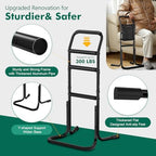 Stand Assist Aid for Elderly - Adjustable Mobility Aids with Sturdy Widened Base& Flat Anti-Slip Feet for Chair, Couch, Toilet, Portable Stand Up Grab Bar with Foam Padded Handles& Storage Pocket