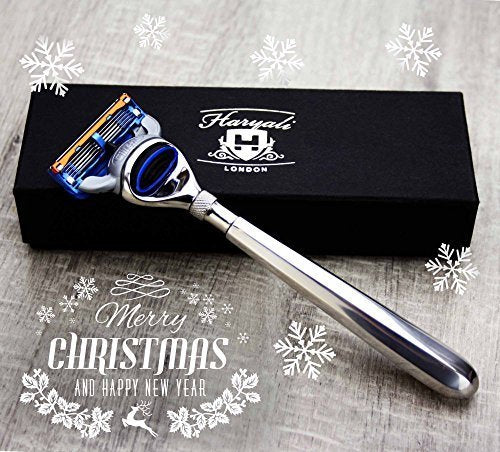 Haryali London 5 Edge Shaving Razor With Stainless Steel Handle Beard and Mustache Safety Razor For Mens