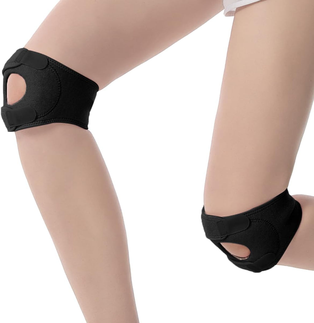 Knee Brace for Women Men, Knee Support Strap Stabilizer with Gel Pads for Running, Jumping, Basketball, Tennis, Patella Knee Brace for Pain Relief, Arthritis, Patellar Tendonitis, Meniscus tear(1,Black)