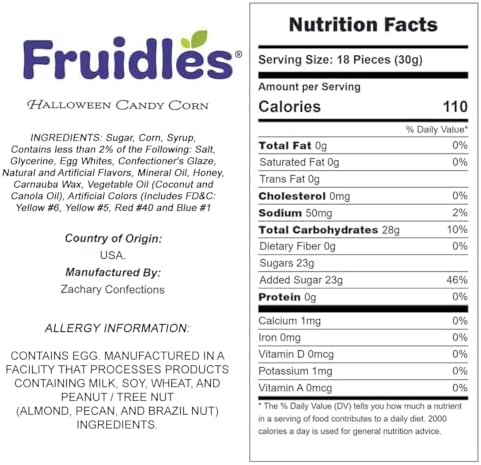 Fruidles Halloween Original Candy Corn Treats, Fun & Festive Holiday Snacking (1 Pound)