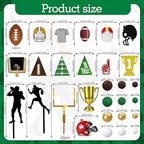 31PCS Football Cake Topper Set Acrylic Sports Theme Cake Decorations with Helmet Medal and Ball Cake Toppers for Birthday Party and Game Day Supplies