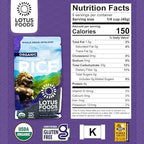Lotus Foods Bulk Organic Forbidden Rice - Black Rice Organic, Purple Rice, Black Rice Bulk, Gluten Free Heirloom Rice, Whole Grain, Non GMO, Vegan - 15 Oz Bags (Pack of 6)