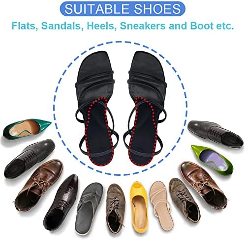 Dr. Foot's Arch Support Shoe Inserts for Flat Feet, Plantar Fasciitis, Adhesive Heel Cushion for Relieve Pain for Women & Men (Small, Black)