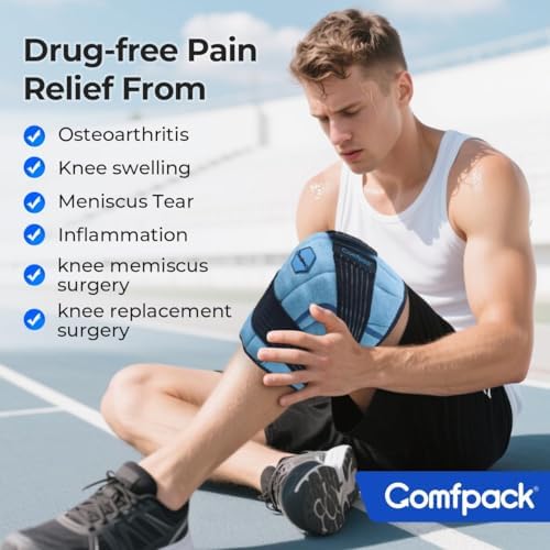 Knee Ice Pack Wrap, 2 Hours Long Lasting Coldness Ice & Compression Therapy Flexible Ice Pack for Knee Replacement Surgery, Arthritis Pain, ACL, Swelling, Sports Injuries(23" × 10.3")