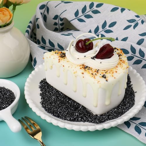 Black Sanding Sugar Sprinkles, 4.6 oz Edible Sparkling Sugar Crystals for Baking Topping, Cupcakes, Cookies, Ice Cream & Cake Decorating, Wedding Party Halloween Supplies