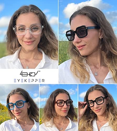 Eyekepper 5-pack Reading Glasses for Women Square Readers Large Frame