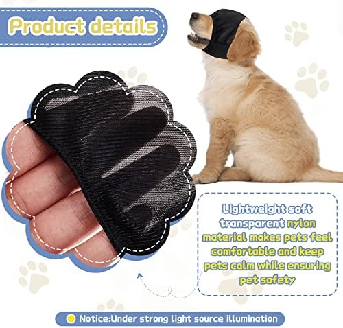 Xuniea Dog Calming Cap Dog Blindfold Shading Eye Cover Pet Anxiety Mask Muzzle Noise Ear Muffs for Noise Cancelling Grooming Anti Car Sickness(Small)