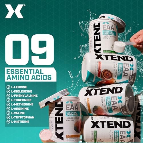 Xtend Scivation EAA + BCAA Powder | Muscle Recovery & Lean Muscle Growth | 9 Essential Amino Acids for Intra Workout or Post Workout Recovery | 10g EAAs Per 2 Servings | Mango 40 Servings