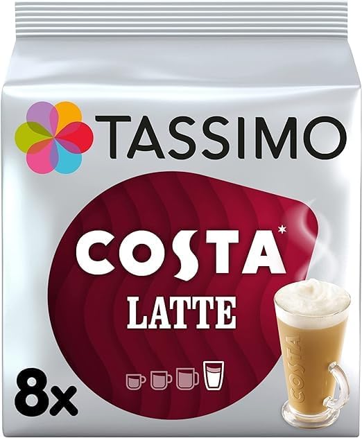Tassimo Costa Latte 4 Pack, 32 T-Discs