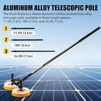 Electric Photovoltaic Panel Cleaning Machine Solar Panel Water Spray Cleaner Brush Handheld Power Photovoltiax Cleaning Rotating Brush Telescopic Pole 11.48-24.61ft Length,5.5m-MainsElectricity