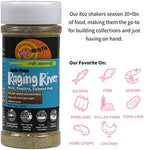 Dizzy Pig Salt-Free Raging River Salmon Seasoning Rub (8oz Shaker) - Seasons 30+lbs of Food - Hand Made in the USA - MSG Free, Gluten Free