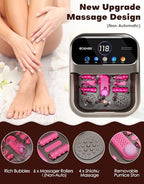 Collapsible Foot Spa with Heat, Bubble,Temp Control,Remote Control, Color Touch Screen Foot Bath Massager with 6 Massage Rollers,Foot Soaking Tub,Pedicure Foot spa for Stress Relief (Deep Grey)