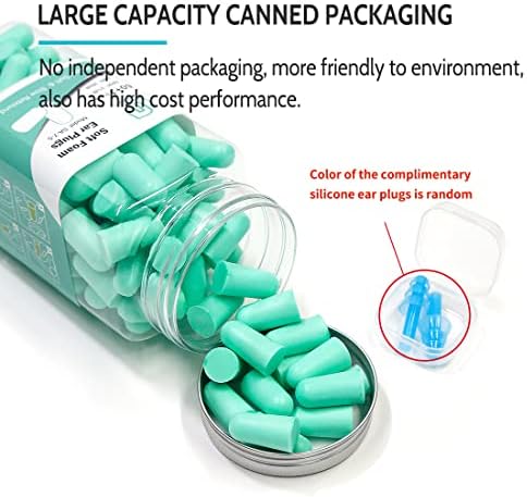 LYSIAN Ultra Soft Foam Earplugs for Sleep - 38dB Noise Cancelling Ear Plugs Perfect for Work, Travel & Shooting. Soundproof & Noise Reduction - 60 Pairs Value Pack (Water Blue)