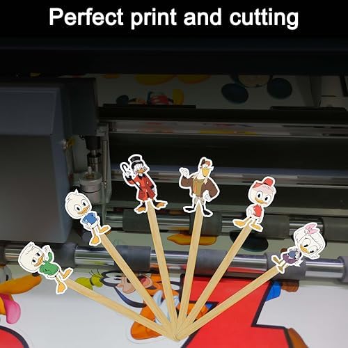 Scrog mcdck Cupcake Topper - Cartoon Duck Inspired Birthday Cupcake Decorations, Gold Coin Theme Party Picks, Fun Character Dessert Toppers for Birthday Party Supplies