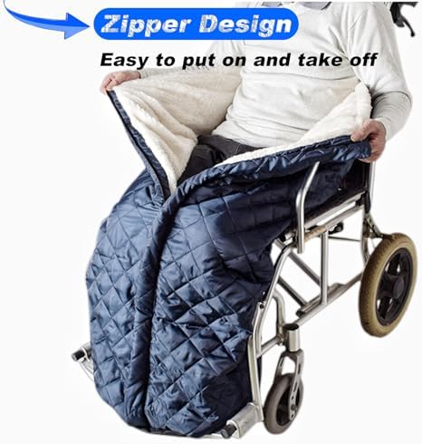 Lightweight Wheelchair Blanket with Zipper, Lambswool Wheelchair Warm Covers,Lap Blankets for Elderly,Holiday Winter Leg and Lower Body Gifts