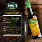 Ponti Organic Balsamic Vinegar of Modena 16.9oz (500ml) - Italian Gluten Free Vegan Dressing Vinaigrette with Concentrated Master Chef Wine Vinegar Low Carb Food Gifts Condiments Cooked Grape