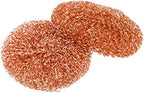 Redecker Copper Thread Pot Scrubber, Woven Copper Scouring Pads, 2 Pack Kitchen Scrubber for Pots Pans Sink Stove Stainless Steel, 3 in Diameter, Made in Netherlands