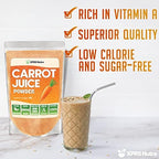 XPRS Nutra 100% Natural Carrot Juice Powder - Pure Carrot Powder from The USA - Ideal for Juice and Smoothie - High in Vitamin A, Phytonutrients and Antioxidants - Non-GMO (8 oz)
