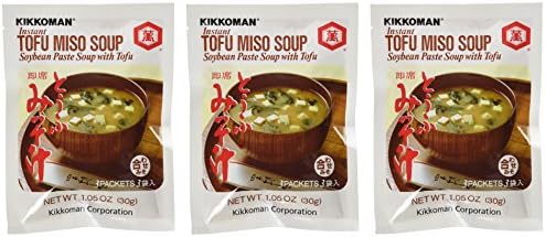 Kikkoman Instant Tofu Miso Soup (Soybean Paste Soup with Tofu) -(9 Pockets in 3 Packs) (3.15 Oz)