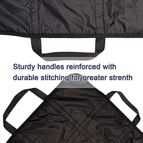 Positioning Bed Pad with Handles 48"×40" Black Transfer Board Slide Sheet Patient Transfer Board Elderly Lifting Devices Draw Sheets Sling Transfer Belt with Handles Reusable Gift
