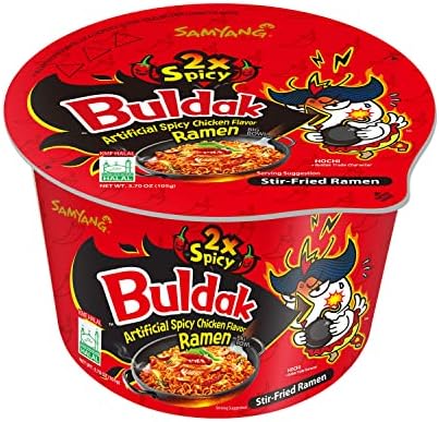 Samyang Buldak Spicy Hot Chicken Stir Fried Big Bowl Ramen (2X_Pack of 16)