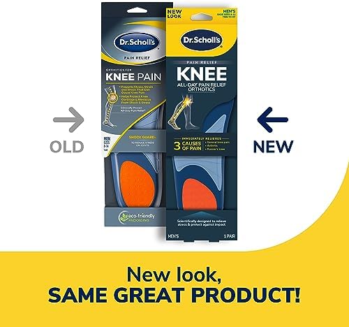 Dr. Scholl's Knee All-Day Pain Relief Orthotics - Insoles for Immediate and All-Day Knee Pain Relief Including Pain from Osteoarthritis and Runner’s Knee, Size 8-14, 1 Pair, Trim to Fit Inserts