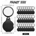 Hoteam 48 Pcs 10X Small Magnifying Glass Mini Pocket Magnifier with Rotating Protective Cover, Folding Magnify Glass Small Magnifying Lens for Reading, Jewelry, Hobby