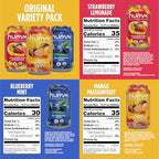 Humm Probiotic Kombucha The Original Variety 12 Pack, Organic, 2 Billion Probiotics for Gut Health, Mango Passionfruit, Blueberry Mint and Strawberry Lemonade