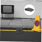 Portable Outdoor Plastic Slope Ramp Pad 10.43X10.03X2.75In Threshold Ramp with Anti-Skid Diamond Texture and Screw Groove for Secure Vehicle and Mobility Scooter Access