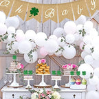 12Pcs St Patrick's Day Cupcake Toppers, Glitter Four Leaf Clover Cupcake Picks, Shamrock Cupcake Toppers, Lucky One Birthday Decorations Wedding Party Cake Decorations