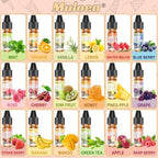 Food Flavoring Oil, 18 Flavors Candy Flavoring, Concentrate Imitation Flavor Extract for Baking, Lip Gloss, Drinks, Cooking, Soap - Water & Oil Soluble - .25 Fl Oz (6 ml) Bottles