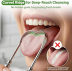 Metal Tongue Scraper for Adults & Tongue Cleaner (2 Pack), Stainless Steel Scrapers with Travel Cases, Reduce Bad Breath & Remove Tongue Coating, Smooth U-Shape Design
