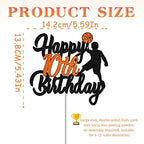 Basketball Happy 10th Birthday Cake Topper - Boy's Ten Years Old Party Stars Sports Party Decorations - Basketball Player Scene Themed For Boy's Birthday Party Supplies