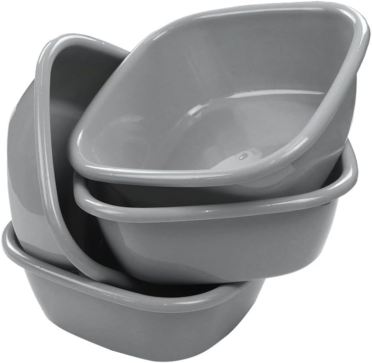 Begale 10 Quart Wash Basin, Set of 4 (gray)