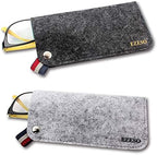 3 Pack Eyeglass Cases - Soft Felt Slip-in Pouch Case - Glasses Storage Case Makeup Pouch