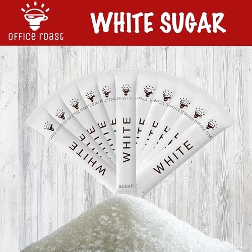 Office Roast White Sugar Sticks Pack - Sweeteners for Coffee, Tea & Beverages – Includes White Cane Sugar – Convenient, Individually Wrapped Packets (100 Count Total)